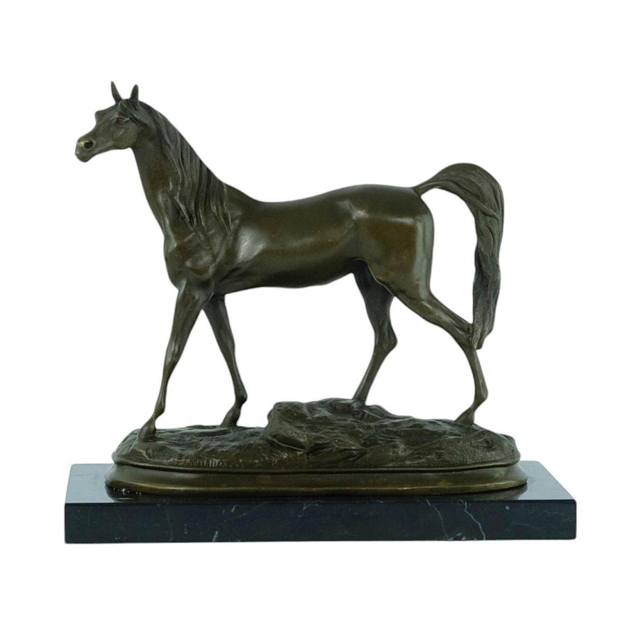 Bronze Sculpture of a Stallion Horse on Marble Base Ibrahim the Horse Statue Horse Lovers Gift Bronze Horse Sculpture Horse Decoration Art