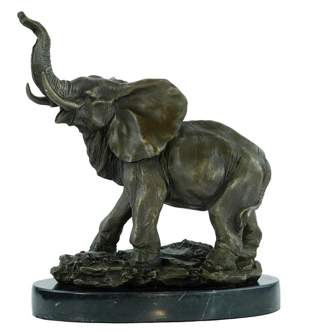 Bronze Elephant Sculpture Trumpeting Elephant Statue Bronze Wildlife Sculpture Elephant Lovers Gift Animal Sculpture African Animal Decor