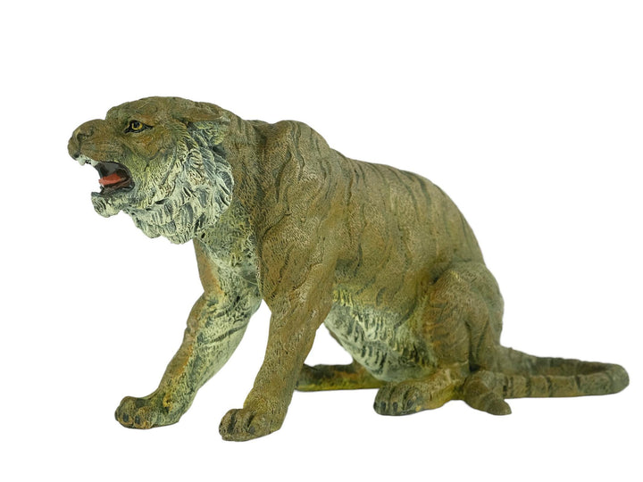 Cold Painted Bronze Tiger Sculpture in Vienna Bronze Style Bronze Tiger Statue Viennese Bronze Animal Figurine Animal Art Statue Art Nouveau