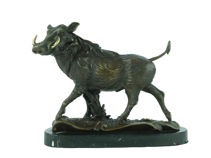 Bronze Warthog Sculpture Hunting Decoration Animal Art Statue Bronze Wild Boar Sculpture Hunting Sculpture Wildlife Bronze Statue Animal Art