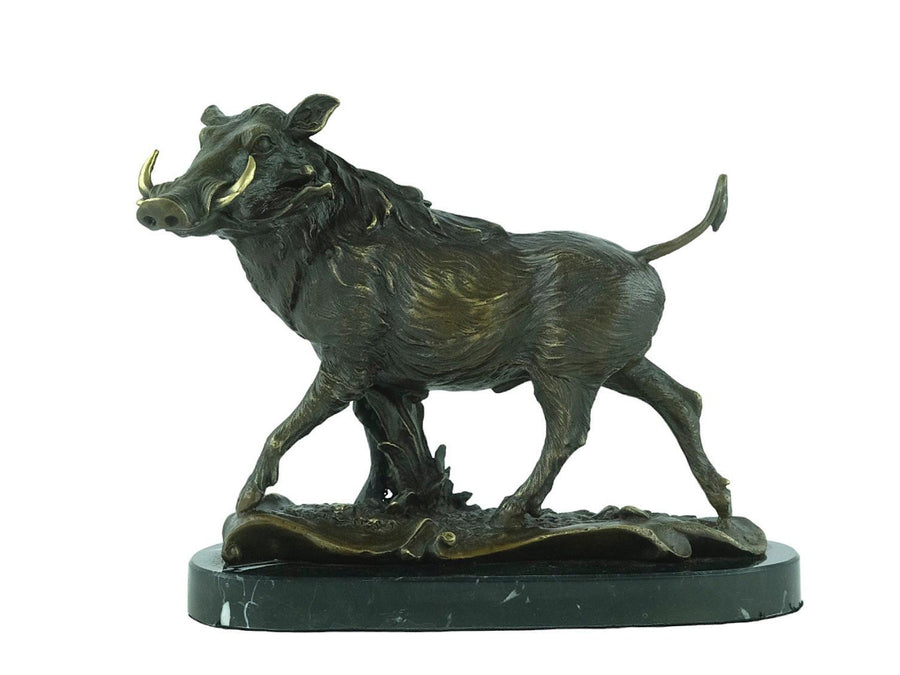 Bronze Warthog Sculpture Hunting Decoration Animal Art Statue Bronze Wild Boar Sculpture Hunting Sculpture Wildlife Bronze Statue Animal Art
