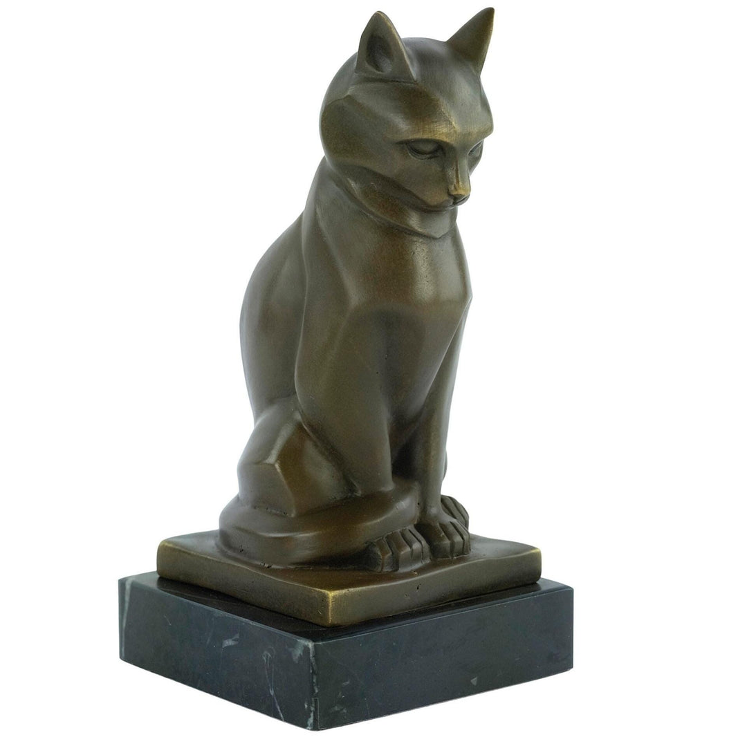 Bronze Cat Statue Animal Art Figurine Cubist Cat Sculpture Altorf Art Cat lovers Gift Cat Art Figurine Cat Decoration Sitting Cat Sculpture