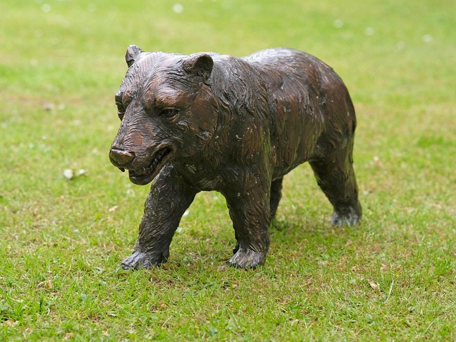 Bronze Grizzly Bear Sculpture Outdoor Sculpture Animal Art Statue Bronze Wildlife Sculpture Garden Animal Sculpture Bronze Bear Statue Art