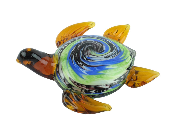 Glass Turtle Figurine in Murano Style Animal Art Sculpture Italian Art Nautic Glass Turtle Statue Turtle Lovers Gift Sea Creature Decoration