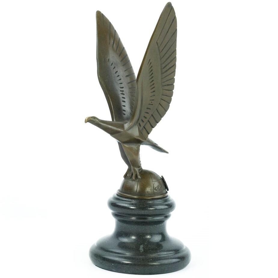 Bronze Art Deco Eagle Statue Bronze Car Mascot Animal Art Figurine Bronze Eagle Sculpture Art Deco Bronzes Eagle Figurine Bronze Art Statue