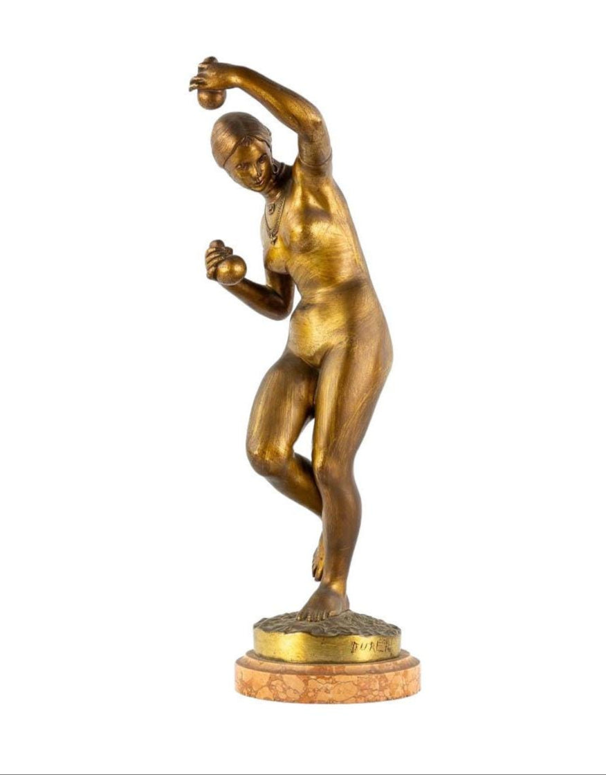 Antique Bronze Sculpture of a Dancing Female with Gould Shakers Bronze Female Statue French Antiques Dancing Female Sculpture Antique Art