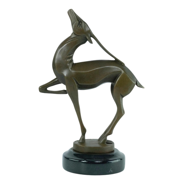 Bronze Sculpture of an Antelope in Art Deco Style Inspired by Bouraine Animal Art Statue Bronze Art Deco Sculpture Hunting Decoration Art