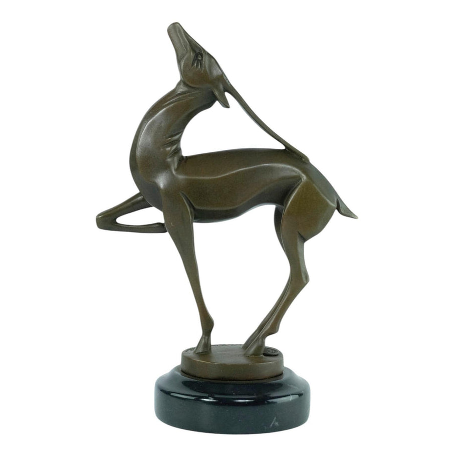 Bronze Sculpture of an Antelope in Art Deco Style Inspired by Bouraine Animal Art Statue Bronze Art Deco Sculpture Hunting Decoration Art