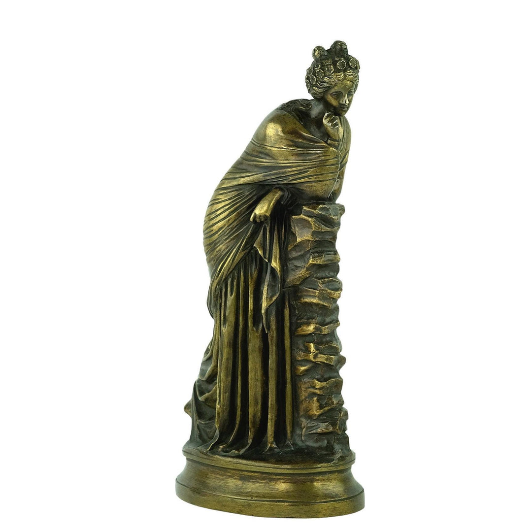 Antique Bronze Sculpture of Polyhymnia Daughter of Zeus Bronze Mythology Statue Antique French Sculpture Bronze Female Statue Mythology Art