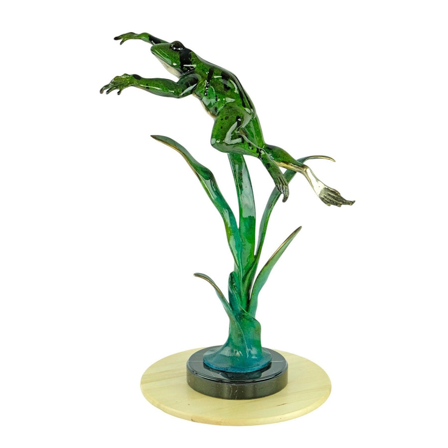 Large Bronze Sculpture of a Leaping Frog Animal Art Statue Jumping Frog Statue Garden Decoration Frog Lovers Gift Frog Sculpture Animal Art