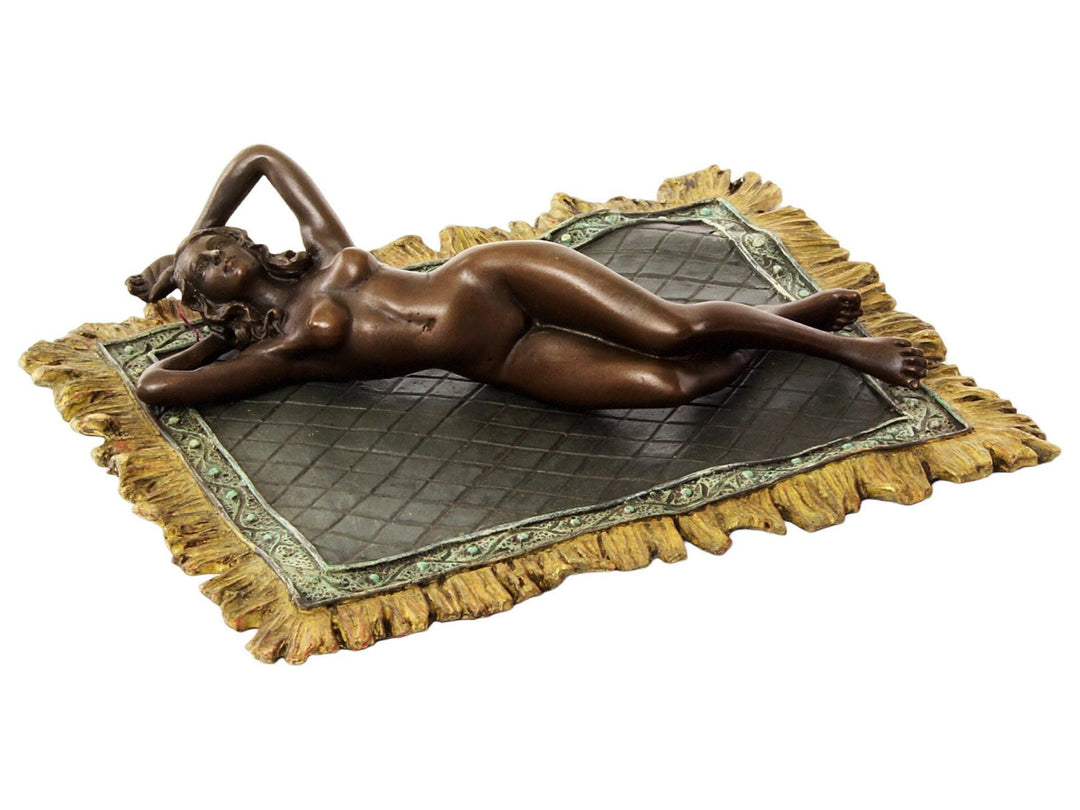 Bronze Female on Rug Sculpture Vienna Bronze Statue Bronze Female Nude Sculpture Franz Bergman Bronze Figurine Viennese Bronze Figure