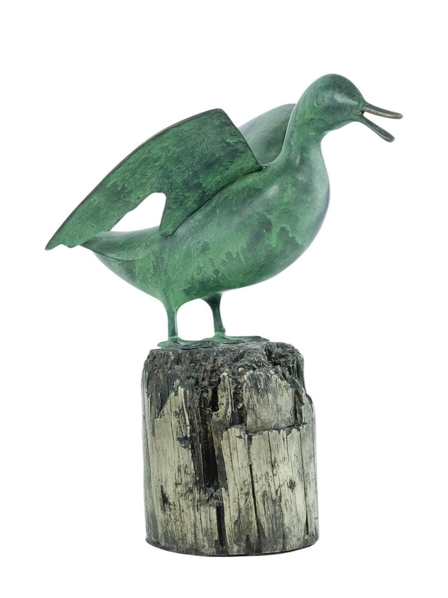 Bronze Sculpture of a Seagull Standing on a Bollard Animal Art Statue Bronze Seagull Sculpture Nautical Decor Seagull Lovers Gift