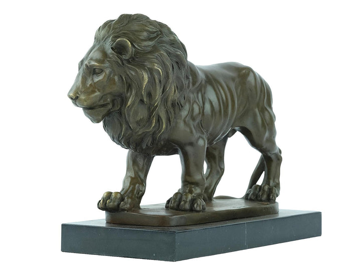 Bronze Lion Sculpture Wildlife Sculpture Majestic Lion Statue Giambologna Animal Art Figurine Lion Decoration Bronze Walking Lion Statue