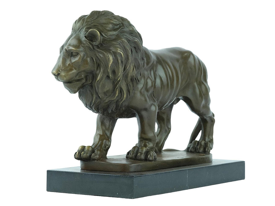Bronze Lion Sculpture Wildlife Sculpture Majestic Lion Statue Giambologna Animal Art Figurine Lion Decoration Bronze Walking Lion Statue