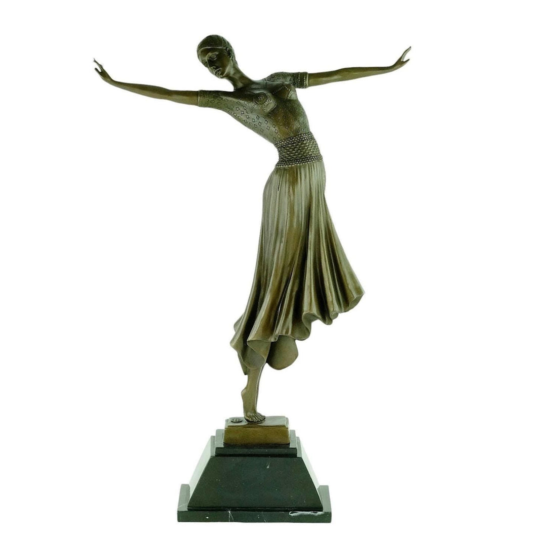 Large Bronze Dancer Sculpture in Art Deco Style Bronze Spanish Dancer Statue Chiparus Sculpture Bronze Art Deco Sculpture Dancing Female