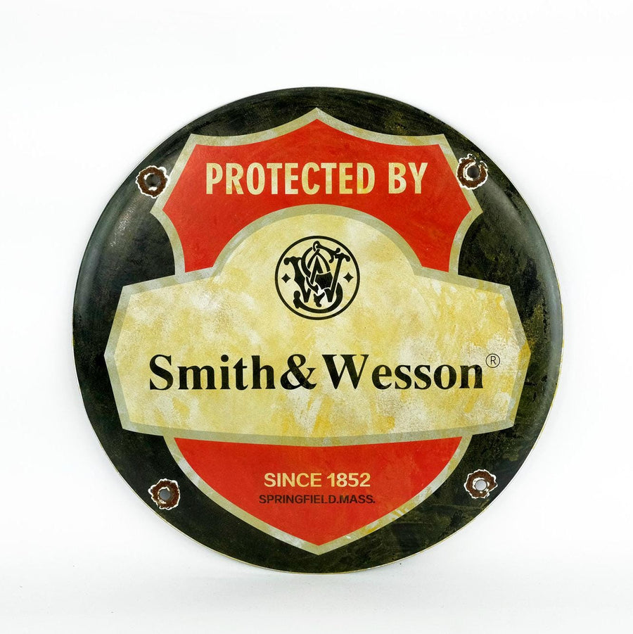 Advertising Sign of Smith & Wesson Wall Decoration Mancave Sign Metal with Enamel Sign Gun Lovers Gift Smith and Wesson Decoration