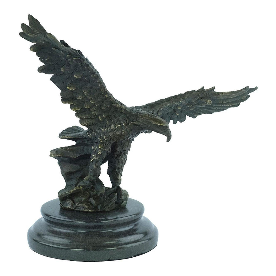 Bronze Eagle Statue Eagle with Wings Spread Sculpture in Bronze Hunting Decoration Wildlife Figurine Bald Eagle Sculpture Animal Art Statue