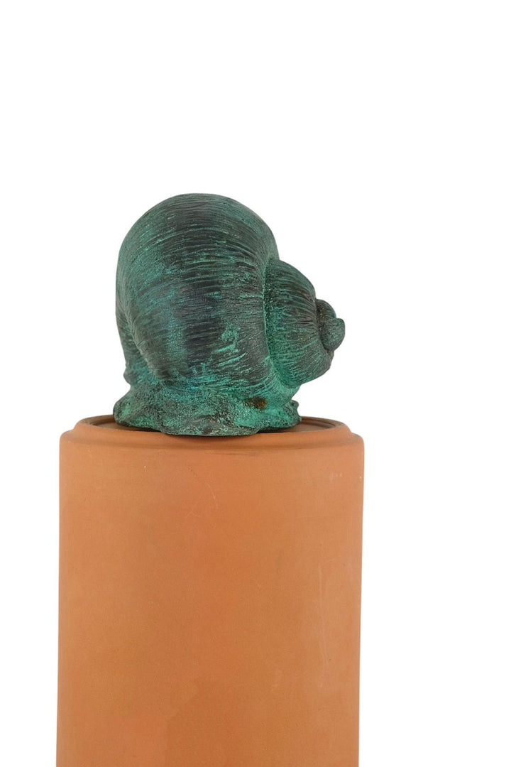 Outdoor Bronze Sculpture of a Snail Crawling over the Edge Garden Snail Decoration Snail Lovers Gift Bronze Snail Statue Outdoor Bronze Art