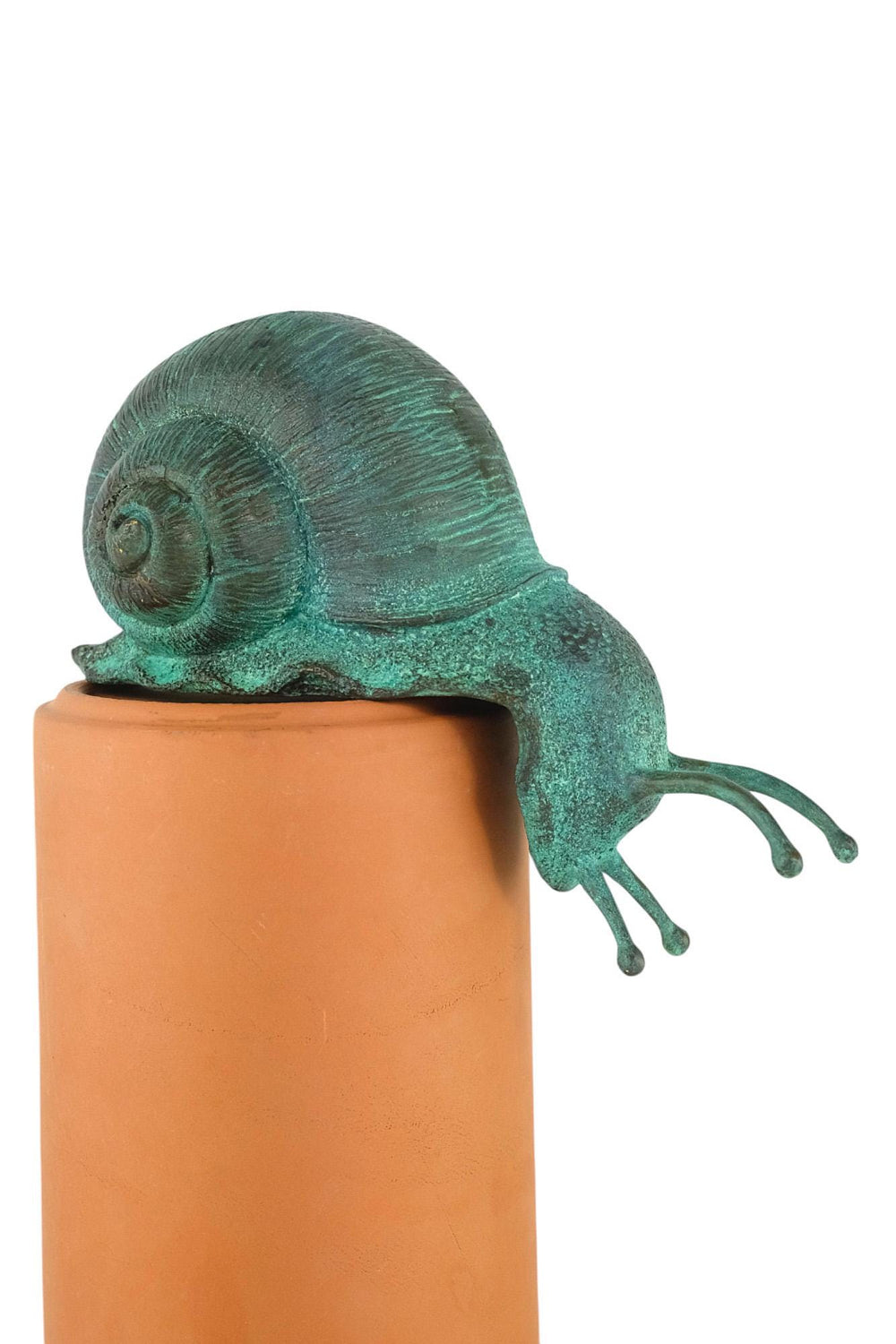 Outdoor Bronze Sculpture of a Snail Crawling over the Edge Garden Snail Decoration Snail Lovers Gift Bronze Snail Statue Outdoor Bronze Art