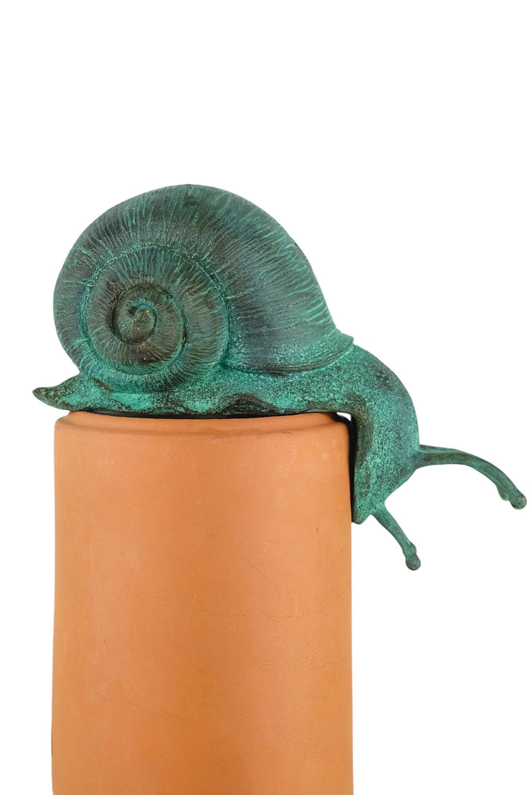 Outdoor Bronze Sculpture of a Snail Crawling over the Edge Garden Snail Decoration Snail Lovers Gift Bronze Snail Statue Outdoor Bronze Art