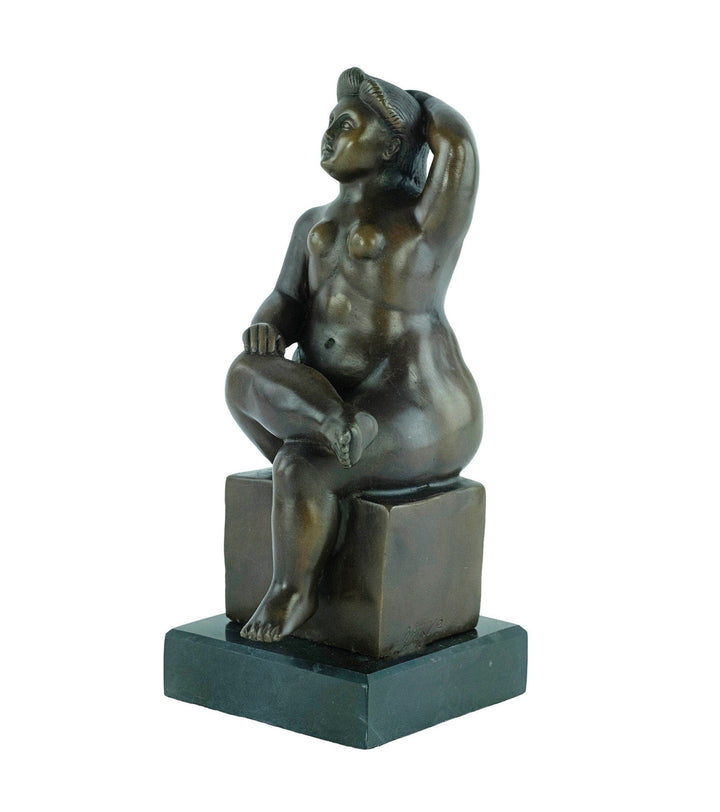 Bronze Female Sculpture in the Style of Fernando Botero Fat Lady Statue Botero Art Sculpture Bronze Female Nude Sculpture Contemporary Art
