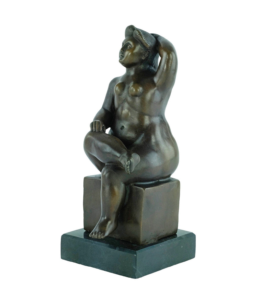 Bronze Female Sculpture in the Style of Fernando Botero Fat Lady Statue Botero Art Sculpture Bronze Female Nude Sculpture Contemporary Art