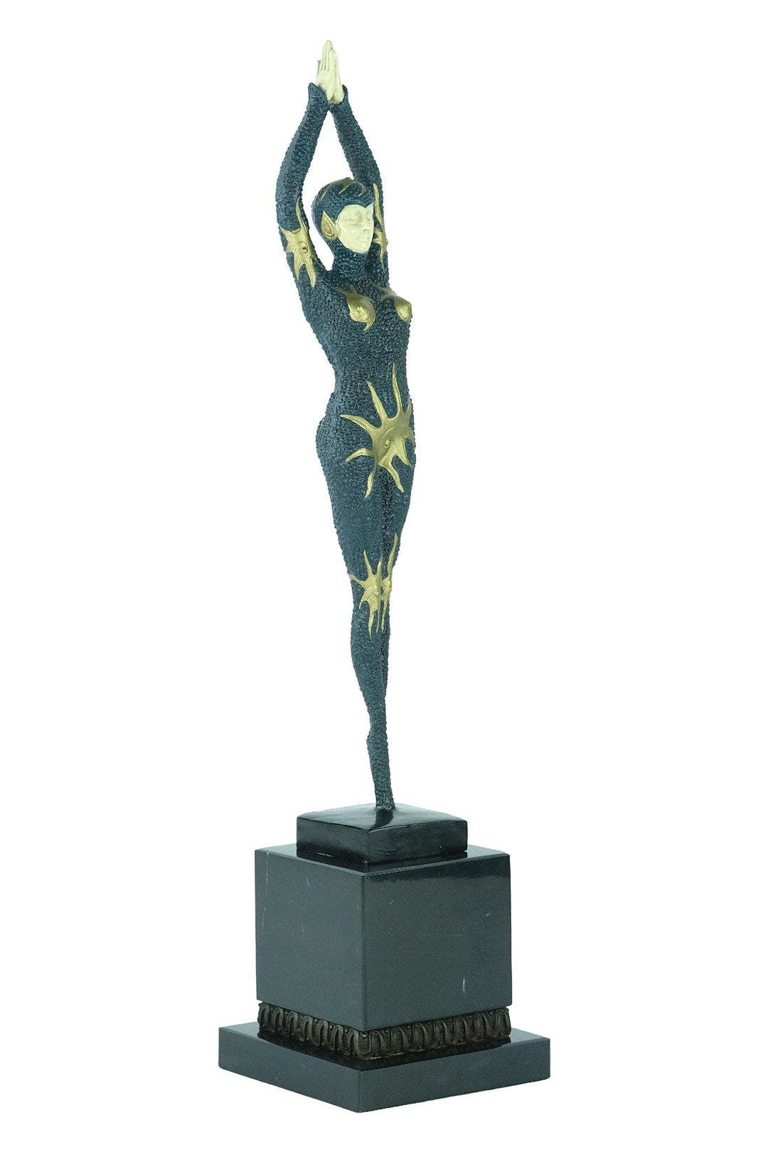 Bronze Sculpture of a Dancer in Art Deco Style with Starfish Decoration Bronze Art Statue Art Deco Sculpture Bronze Dancer Statue
