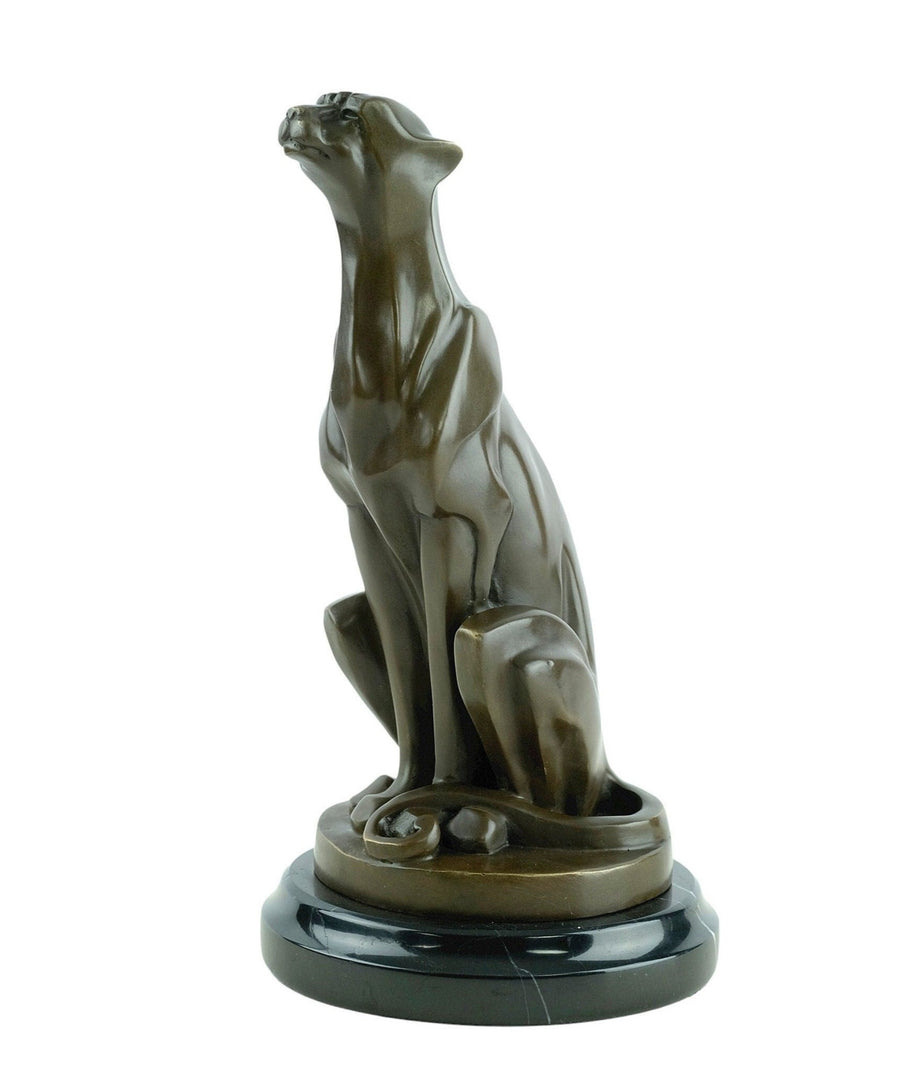Bronze Sculpture of a Sitting Cheetah in Art Deco Style Animal Art Statue Bronze Cheetah Sculpture Hunting Decoration Animal Sculpture