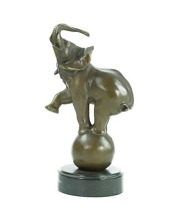 Bronze Elephant Sculpture Elephant Balancing on Ball Statue Circus Decor Bronze Elephant Art Statue Animal Art Figurine Bronze Animal Statue