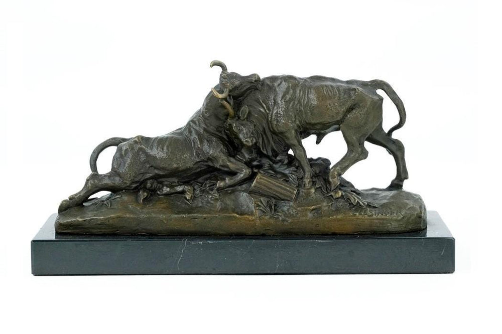 Bronze Sculpture of Two Fighting Bulls Animal Art Statue Bronze Bull Statue Clésinger Sculpture Animal Sculpture Bull Lovers Gift Bull Deco
