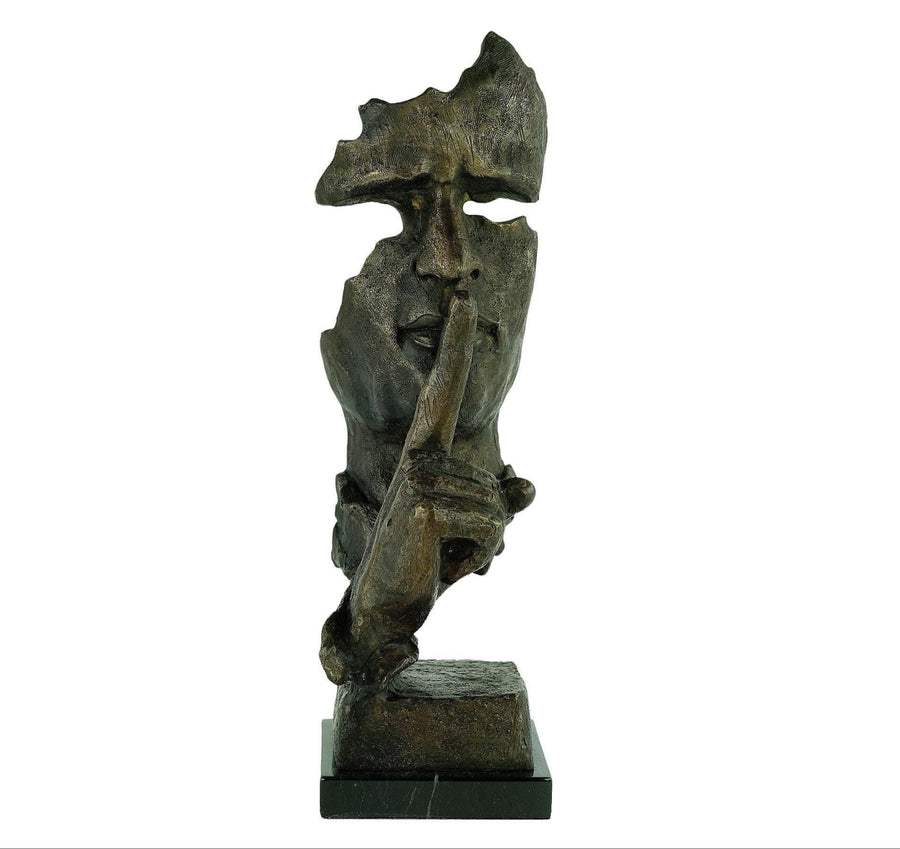 Bronze Sculpture of The Silent in the style of Salvador Dali Abstract Bronze Statue Bronze Statue of Face Salvador Dali Art Sculpture Modern