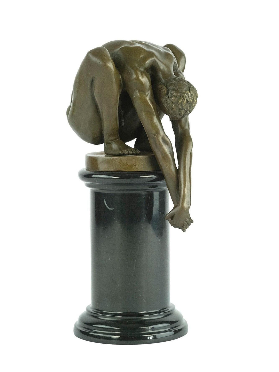 Bronze Male Sculpture Male in Yoga Pose Statue Bronze Meditation Sculpture Bronze Male Nude Statue Muscular Man Figurine Bronze Art Statue