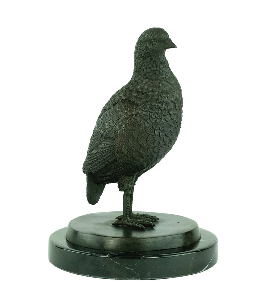 Bronze Partridge Sculpture Bird Statue Animal Art Figurine English Partridge Hunting Sculpture Hunting Decoration Bronze Pheasant Statue