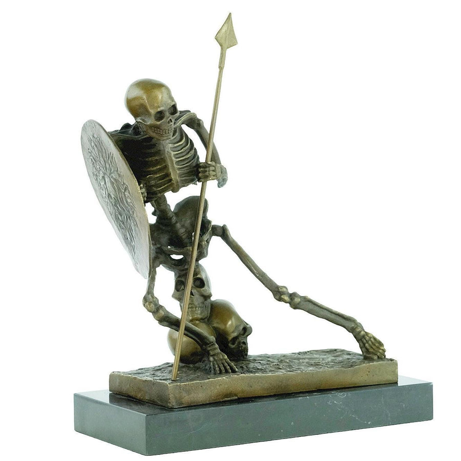 Bronze Skeleton Sculpture Skeleton Warrior Statue Bronze Steampunk Sculpture Skull Art Figurine Milo Bronze Sculpture Skeleton Bookend