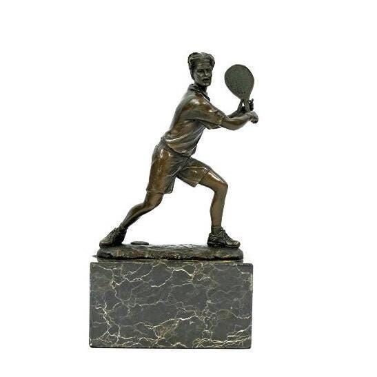 Bronze Tennis Sculpture Sports Figurine Bronze Tennis Player Statue Bronze Figurine Sports Tennis Trophy Tennis Gift Tennis Decoration