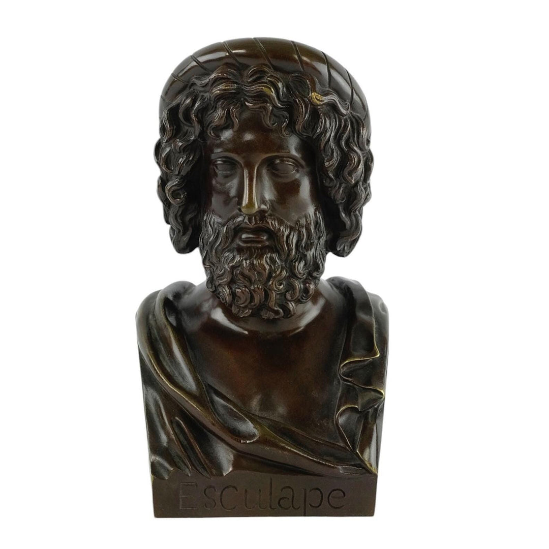 Antique Bronze Sculpture of the God of Medicine Named Asclepius in Greek Mythology Sculpture Bronze Bust of Asclepius French Antiques Art