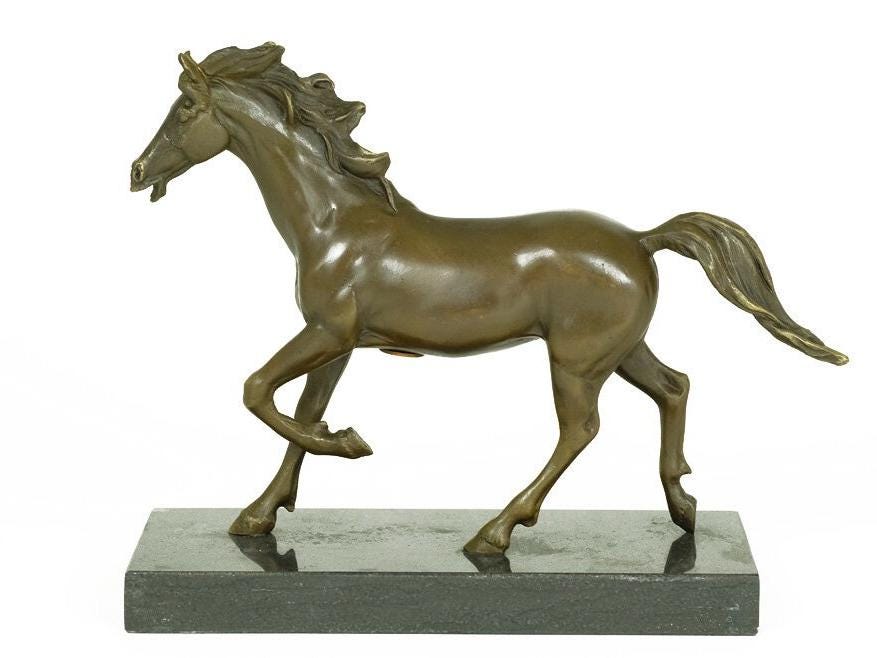 Bronze Sculpture of a Running Horse Animal Art Statue Horse Lovers Gift Bronze Horse Statue Horse Decoration Horse at Gallop Sculpture Art