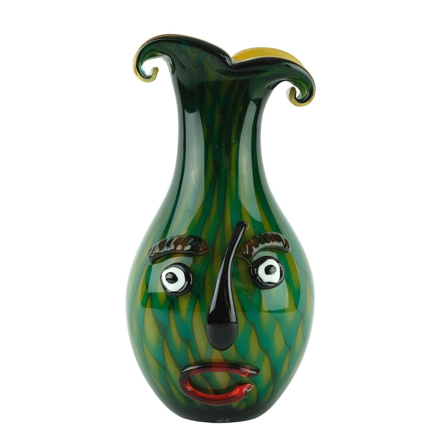Glass Vase of Female Head in Picasso Style Modern Design Vase in Murano Style Italian Art Flower Holder Unique Vase Decorative Vase Art Work