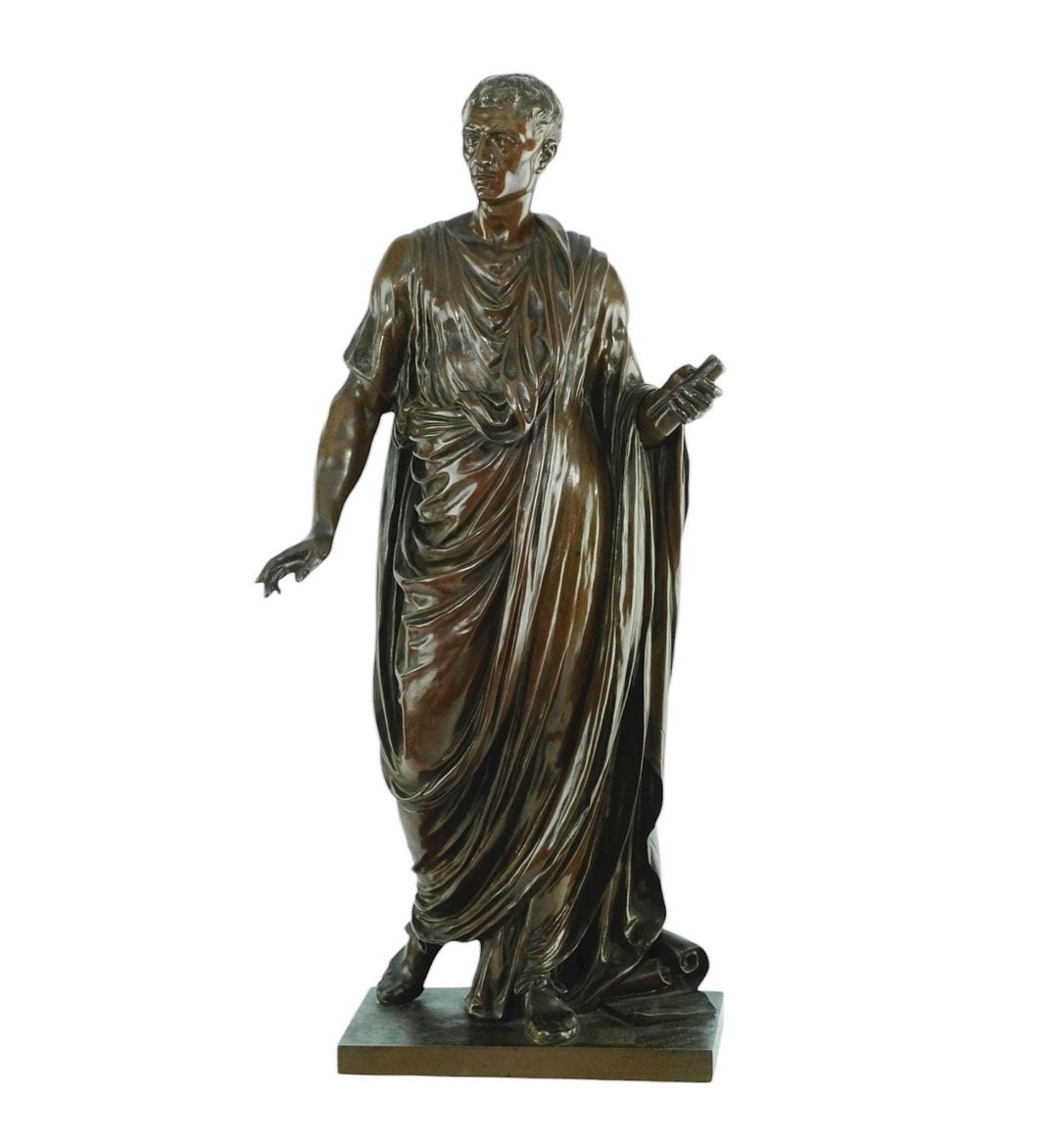 Antique Bronze Sculpture of Caesar in Draped Toga by Mathurin Moreau French Antique Sculpture Caesar Sculpture Antique Decoration Caesar Art