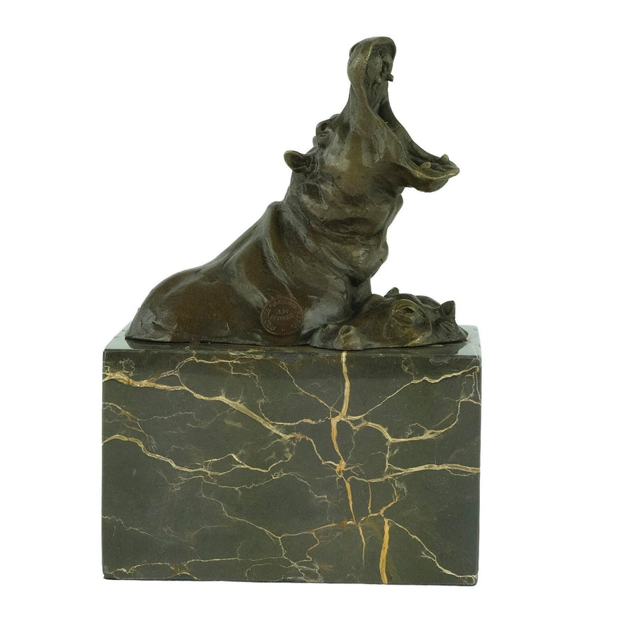 Bronze Sculpture of Two Bathing Hippo's Animal Art Statue Bronze Hippopotamus Sculpture Bronze Wildlife Statue Hippo Lovers Gift Hippo Deco