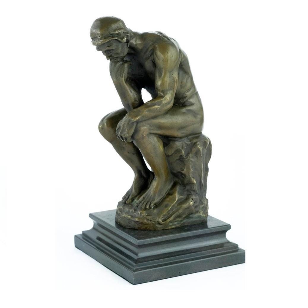 Bronze Sculpture The Thinker by Rodin Bronze Thinker Statue Auguste Rodin French Art Statue Thinking Male Decoration Famous Rodin Sculpture