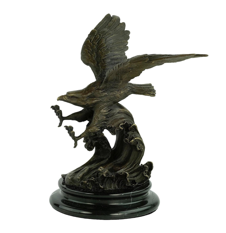 Bronze Eagle Statue Fishing Eagle Sculpture Wildlife Sculpture Animal Art Statue Flying Eagle Sculpture Bald Eagle Sculpture Milo Statue