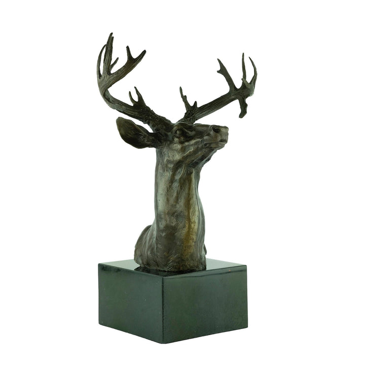 Large Bronze Deer Head Sculpture Hunting Decoration Animal Art Statue Bronze Deer Sculpture Deer Head Statue Bronze Wildlife Sculpture