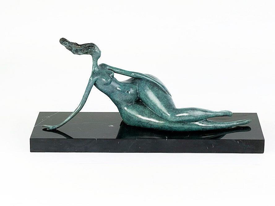 Large Bronze Female Sculpture Relaxing Female Nude Art Figurine Contemporary Bronze Statue Modern Bronze Female Sculpture Female Art