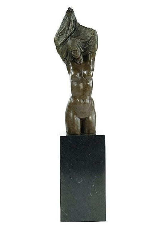 Large Bronze Female Torso Sculpture Undressing Female Statue Modern Art Statue Bronze Female Nude Art Nude Female Torso Art Sculpture
