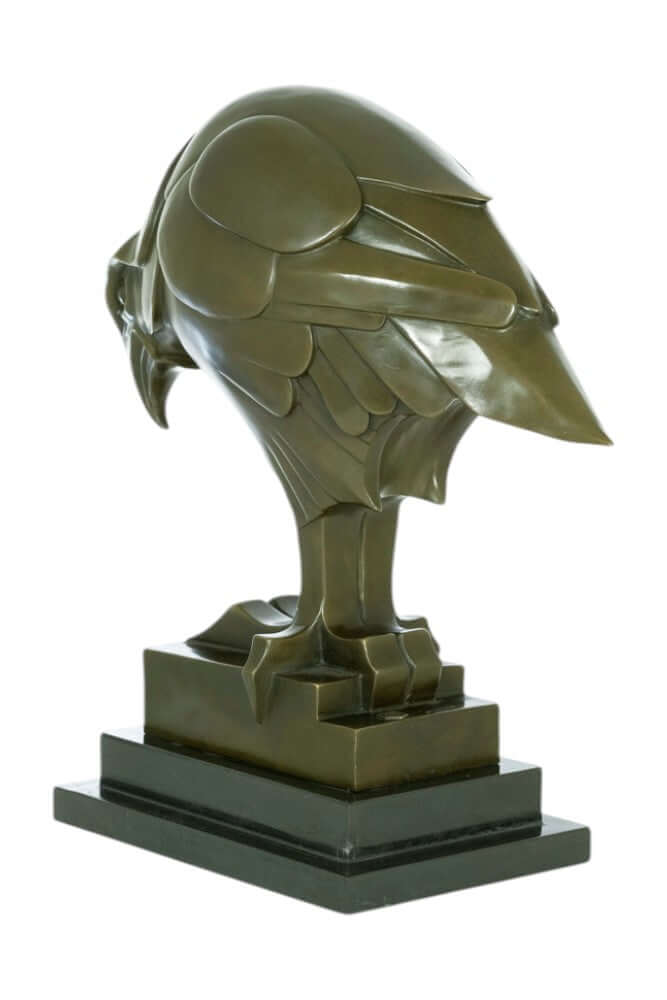 Art Deco bronze eagle sculpture by Johan Coenraad Altorf on marble base, 39 x 34 cm, 11.8 kg.