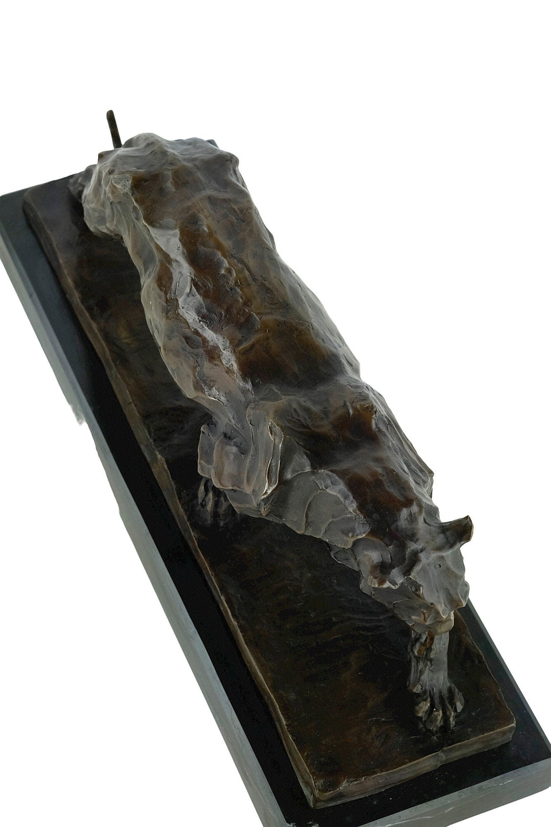Bronze sculpture of a prowling panther on a marble base, inspired by Antoine-Louis Barye's realistic animal art.