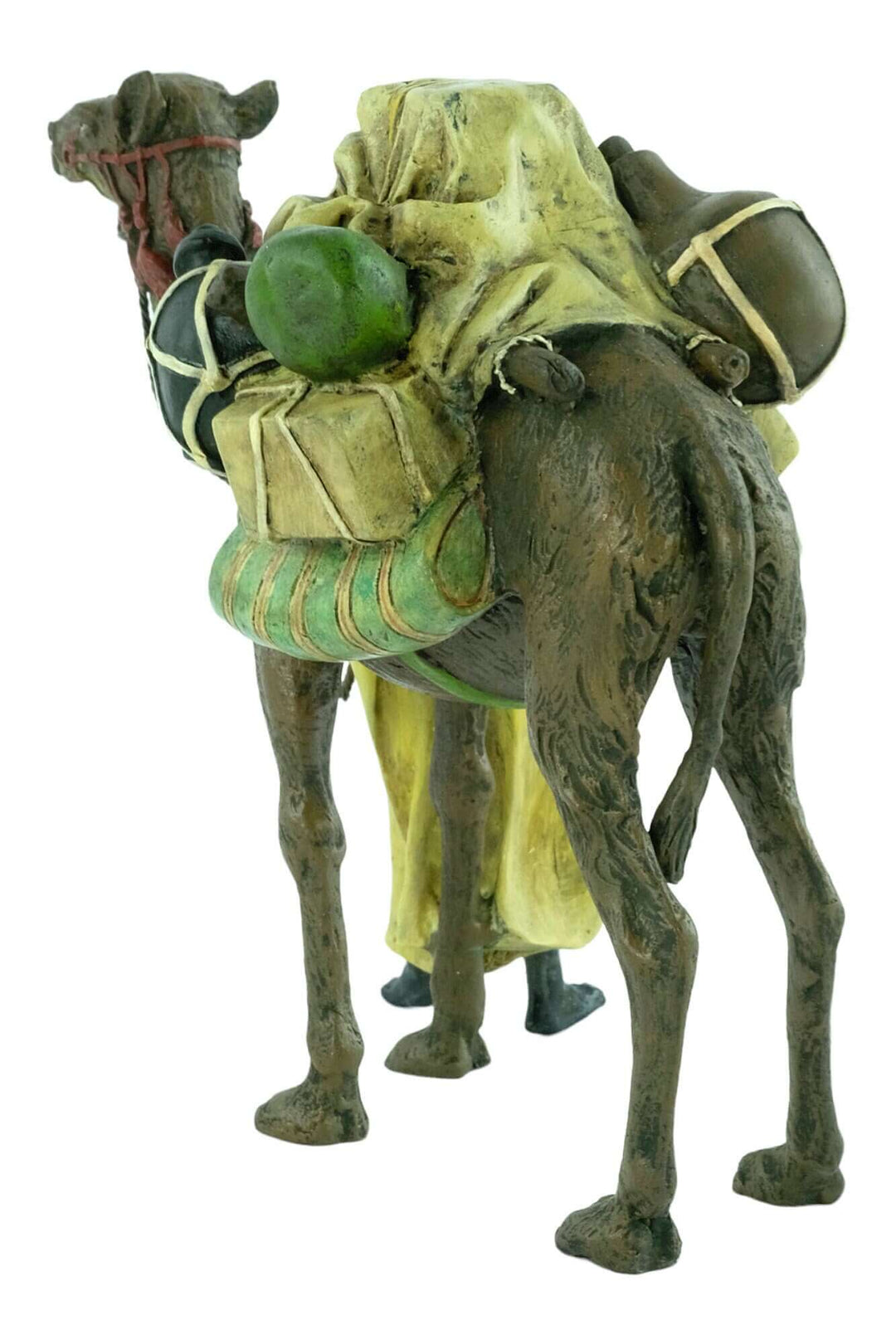 Vienna bronze dromedary figurine with soldier, intricately detailed, showcasing cold painted craftsmanship.